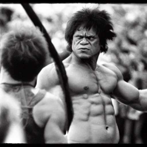 Image similar to hulk performing at woodstock