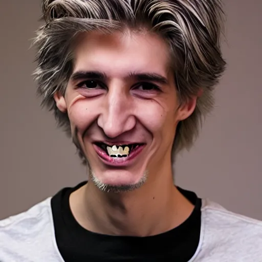 Image similar to really ugly xqc, big nose, crookedd teeth