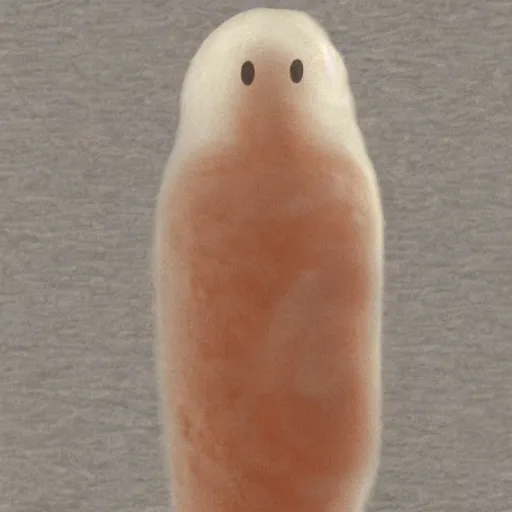 Prompt: lost old footage of hairy transparent ghost sausage