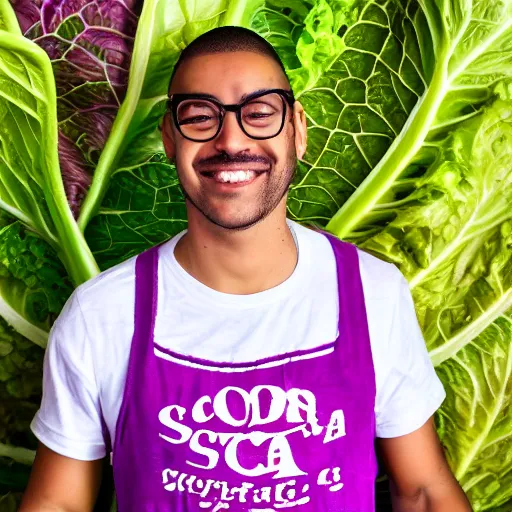 Image similar to promotion photo for a new soda with the flavour of cabbage and sweat