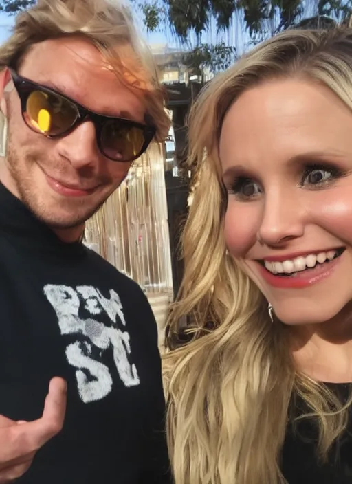 Prompt: pov, first person view of a date with kristen bell