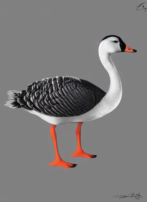 Prompt: gorgeous goose portrait, digital art, trending on artstation