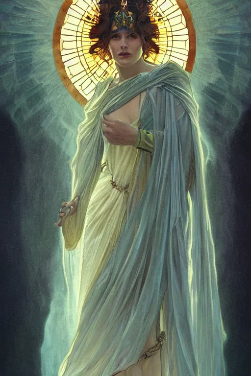 Prompt: a dramatic ethereal epic painting of the homelander | tarot card, art deco, art nouveau, realistic | dramatic lighting | by dresden codak, by mark maggiori and alphonse mucha, | trending on artstation