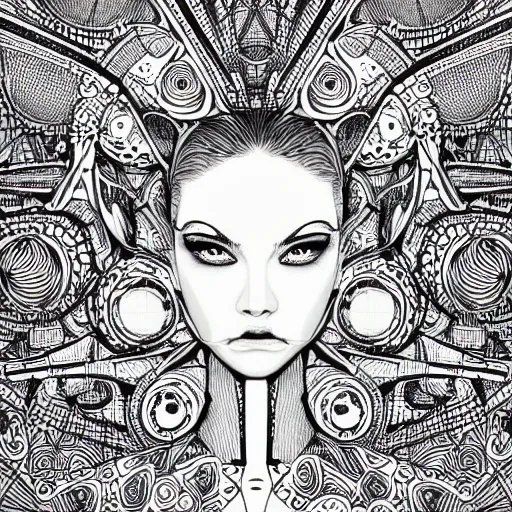 Prompt: Geometrically surreal eyes, extremely high detail, photorealistic, intricate line drawings, dotart, album art in the style of James Jean