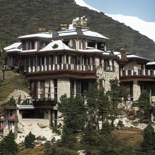 Image similar to Mansion built into the peak of Mount Everest