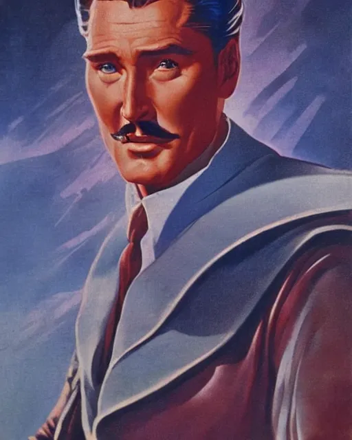 Prompt: Errol Flynn as a scientist. 1980s dystopian Soviet Russia, propaganda screens. Unreal engine, fantasy art by Jesper Ejsing. Faithfully depicted facial expression, perfect anatomy global illumination, radiant light, detailed and intricate environment