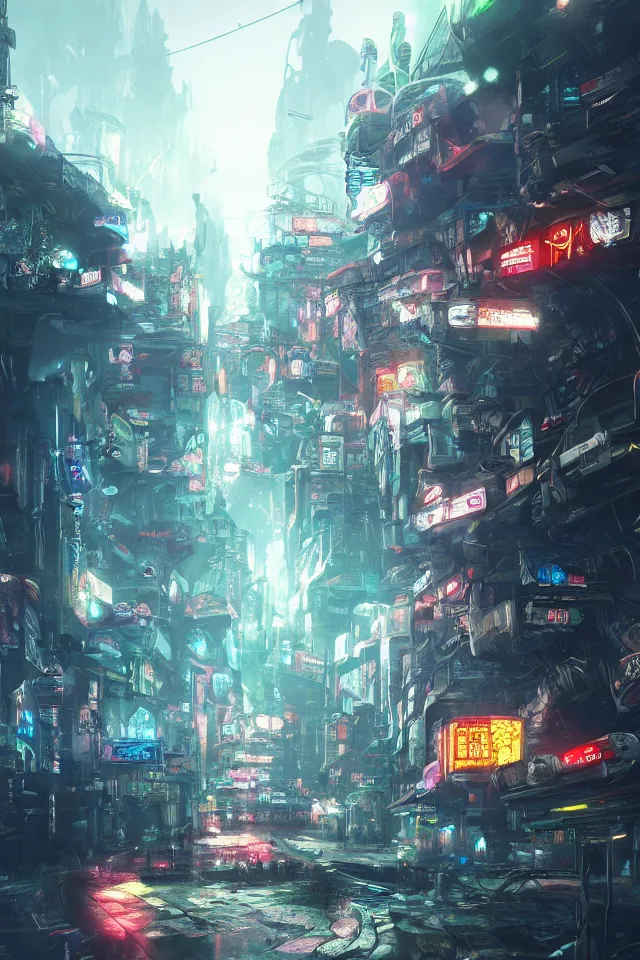 Cyberpunk City Street. Sci-fi Wallpaper. Graphic by saydurf · Creative  Fabrica