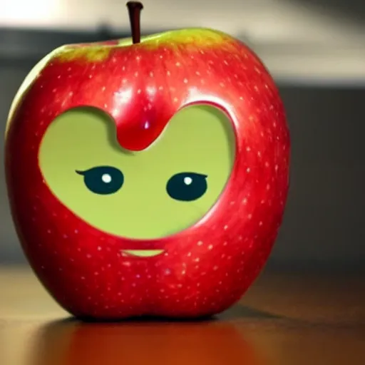 Image similar to an apple with a face looking like tim cook