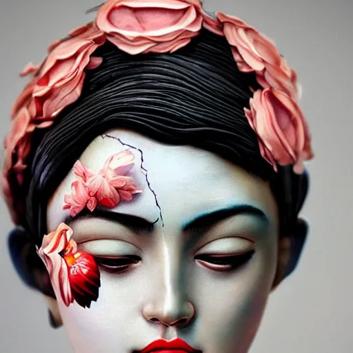 Image similar to A beautiful sculpture by Sandra Chevrier and Zhang Jingna, intuitive, 50mm