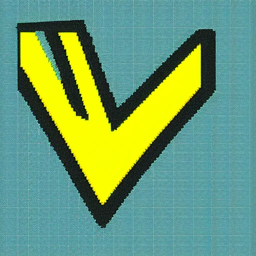 Image similar to pixel art, lightning bolt icon, minimalist, yellow, cyan