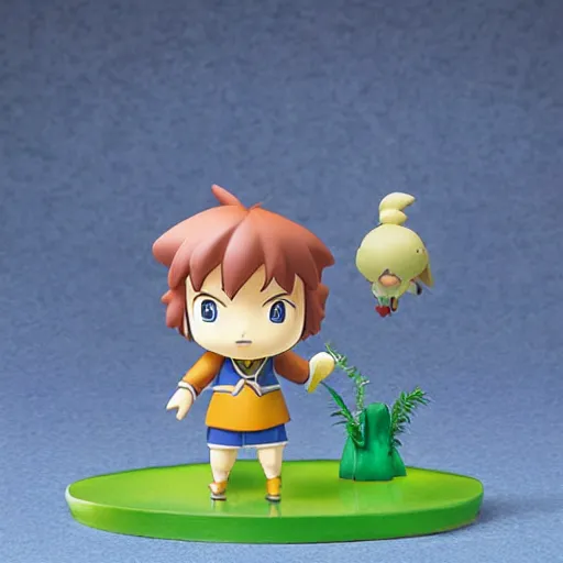 Image similar to ni no kuni pvc figure standing in a diorama, very cute picture