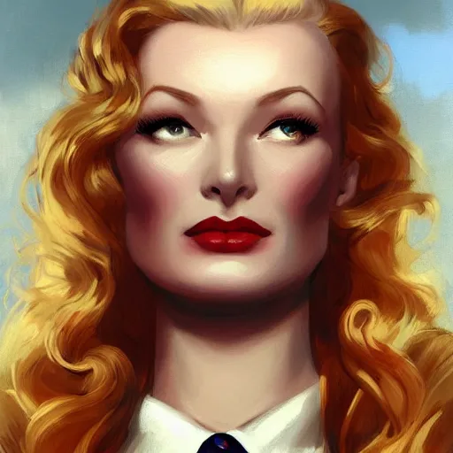 Image similar to a portrait of veronica lake by charlie bowater and anna dittmann and gil elvgren.