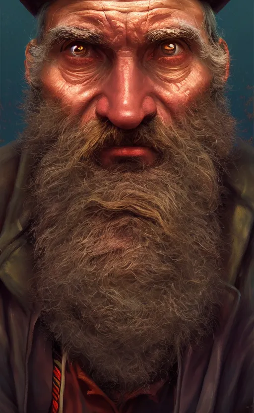 Image similar to hobocop from the disco elysium, concept art by aleksander rostov, oil painting, large strokes, artstation trending, symmetry, awesome exposition, very detailed, highly accurate, intricate, professional lighting diffracted lightrays, 8 k, sense of awe, gamers magazine cover