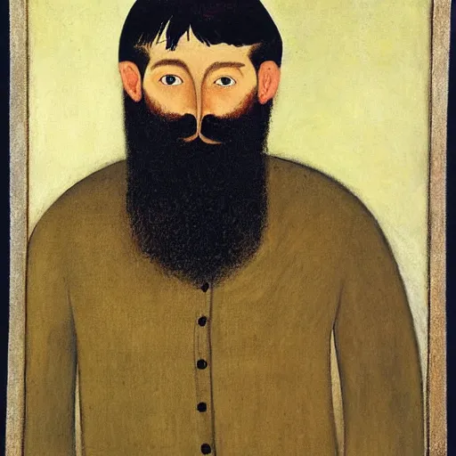 Image similar to portrait of a bearded man by dora carrington