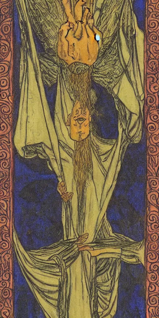 Prompt: the 3 of cups tarot card by Austin osman spare