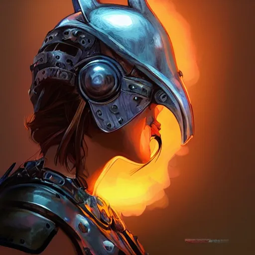 Image similar to cyberpunk viking helmet mask warrior goddess robot ninja fantasy, art gta 5 cover, official fanart behance hd artstation by jesper ejsing, by rhads, makoto shinkai and lois van baarle, ilya kuvshinov, ossdraws