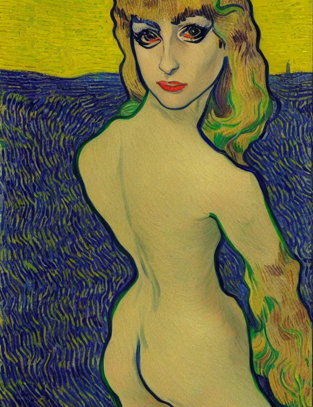 Prompt: a painting of lady gaga by vincent van gogh