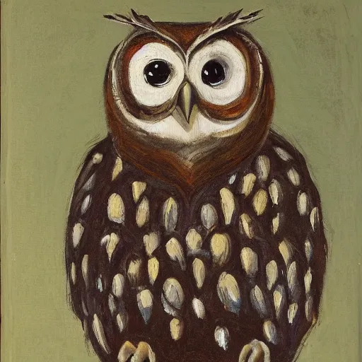 Image similar to a portrait of a sickly owl