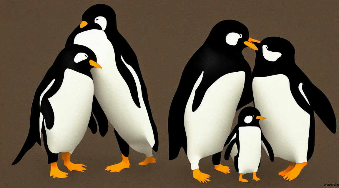 Image similar to Linux Tux penguin wallpaper painted by fancisco de goya