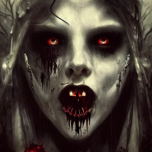 Image similar to gothic horror by raymond swanland, highly detailed, dark tones