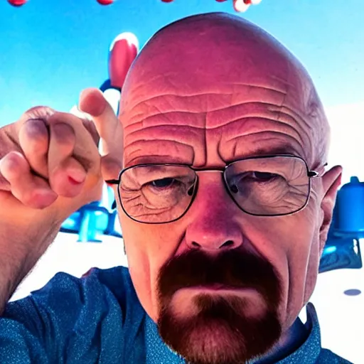 Image similar to Walter White selfie on water Park ride amusement Park