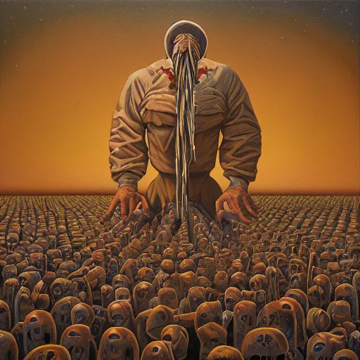 Image similar to in a dream, are all the characters really you? by jeffrey smith, oil on canvas