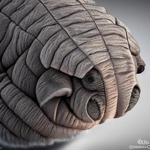 Image similar to Large tardigrade with fur!!!!!, trending on artstation, photorealistic imagery, heavily detailed, intricate, 4k, 8k, artstation graphics, artstation 3d render, artstation 3d, artstation unreal engine