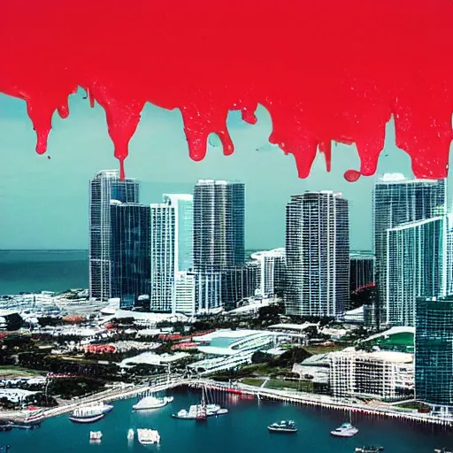 Image similar to the city of miami drenched in blood