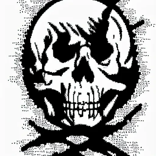 Image similar to skull and bones ansi art