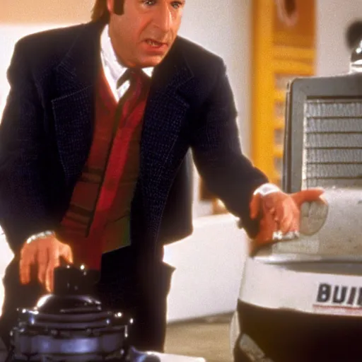 Image similar to A still of Saul Goodman in Back to the Future