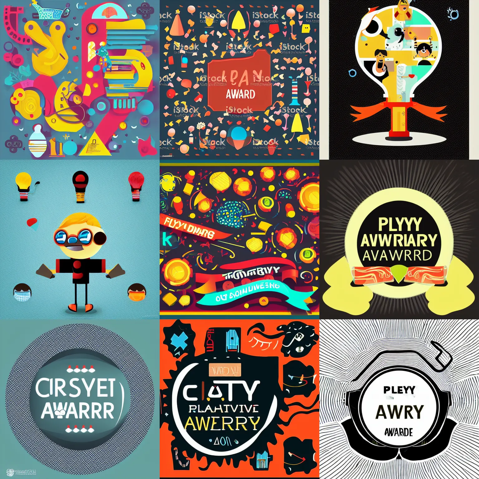 Prompt: playful creativity, vector art, design award