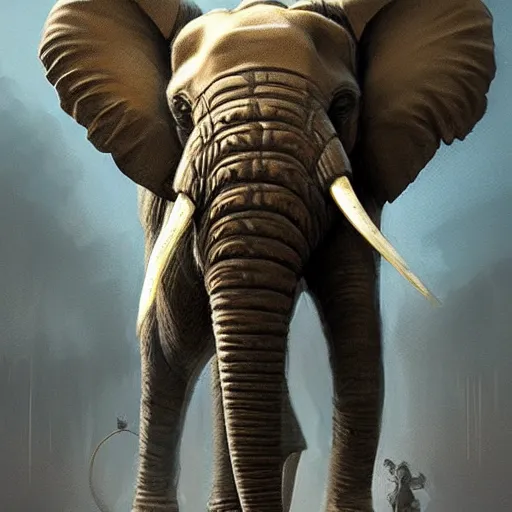 Image similar to elephant🤖, Greg rutkowski, Trending artstation, cinematográfica, digital Art