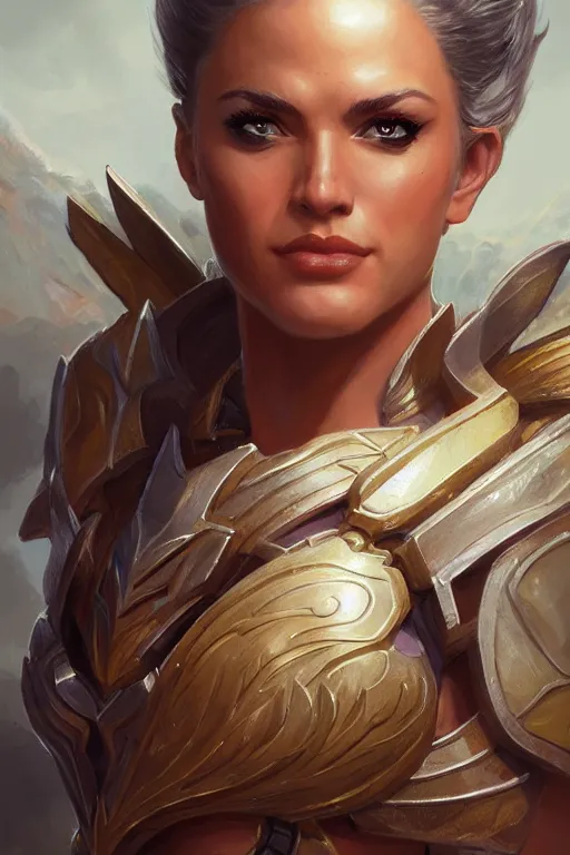 Image similar to amazon valkyrie athena, d & d, fantasy, portrait, highly detailed, headshot, digital painting, trending on artstation, concept art, sharp focus, illustration, art by artgerm and greg rutkowski and magali villeneuve