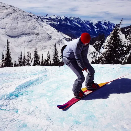 Image similar to photo of ice - cream with a guy skiing on it