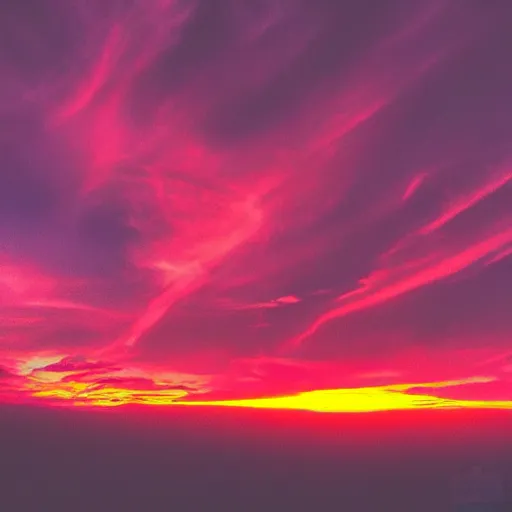 Prompt: real life synthwave sunset 8 k resolution, photograph