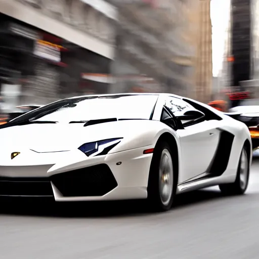 Prompt: a mushroom in a lamborghini speeding through nyc, cinematic, motion blur