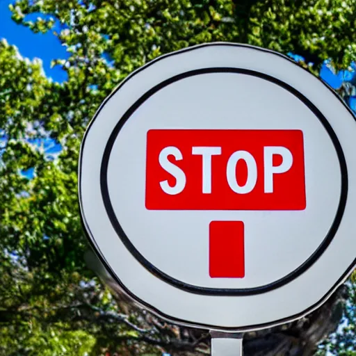 Prompt: a stop sign with a smiley face on it