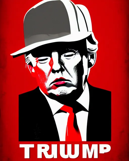 Image similar to donald trump as a mob boss, crime drama movie poster art, volumetric lighting, artstation, smoke, noir, tom whalen