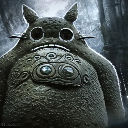 Prompt: totoro, intricate detail, royo, klimt, miro, vallejo, frazetta, giger, whealan, hd, unreal engine,