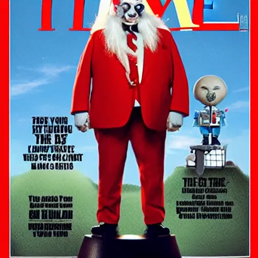 Image similar to doctor eggman as person of the year on the cover of time magazine. doctor robotnic as person of the year on the cover of time magazine