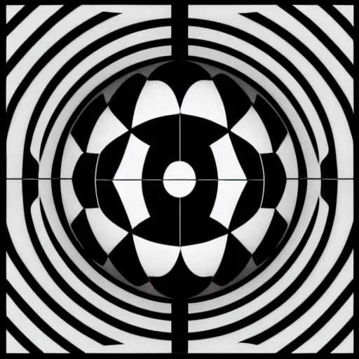 Image similar to real optical illusion, circles, squares, lines, black and white, illusion, mind, electronic