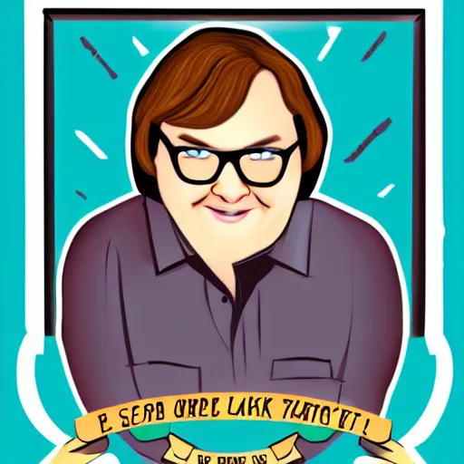 Image similar to clark duke hybrid, vector, svg sticker art