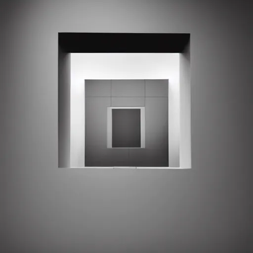 Prompt: a minimalistic filmstill of a readymade object in a museum, empty white room, in the style of Marcel Duchamp