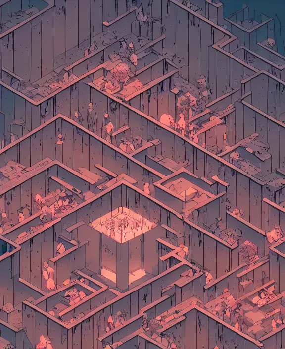 Prompt: an simplicity, minimalist building made of bloody viscera and organs, crowds of people, by dan mumford, yusuke murata, makoto shinkai, ross tran, cosmic, heavenly, god rays, cinematic, unreal engine, cel shaded, featured on artstation, pixiv