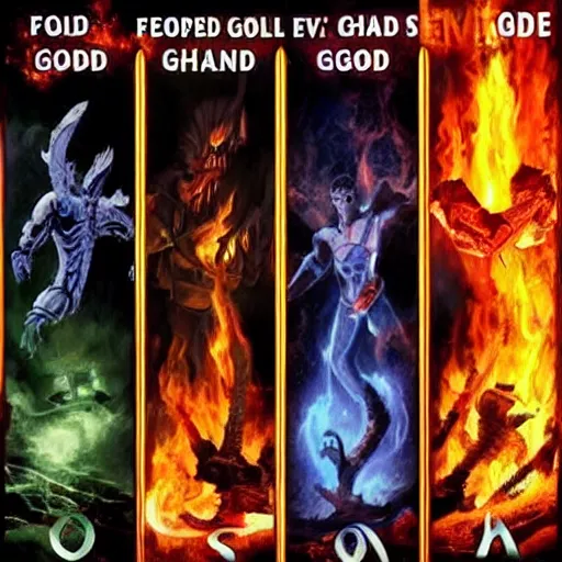 Image similar to good vs evil, bad vs good, hell vs earth, fire vs water, oposide forces