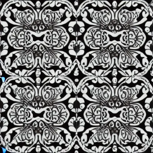 Image similar to a vector art of flowers, ornamental, mystic, black and white, clear shapes, ornament, flower