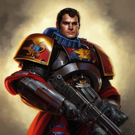 Prompt: Henry Cavill as a Space Marine, close-up portrait art by Donato Giancola and artgem, digital art, trending on artstation