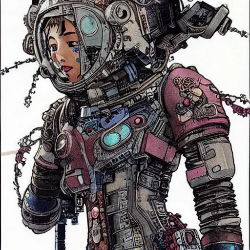 Image similar to a space - girl, 1 / 6 katsuya terada, cyberpunk