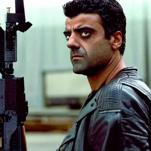 Image similar to oscar isaac in terminator 2