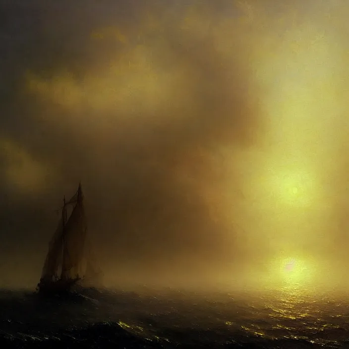 Prompt: a beautiful painting of the gold world tree on the sea by ivan aivazovsky and greg rutkowski and james gurney, in style of impressionism. dark fantasy, elden ring, hyper detailed, sharp focus, soft light. unreal engine 5, oil on canvas, ray tracing. trending on artstation